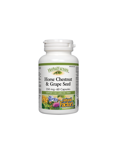 Див кестен и гроздово семе х 60 капсули Natural Factors | Horse Chestnut, Grape Seed