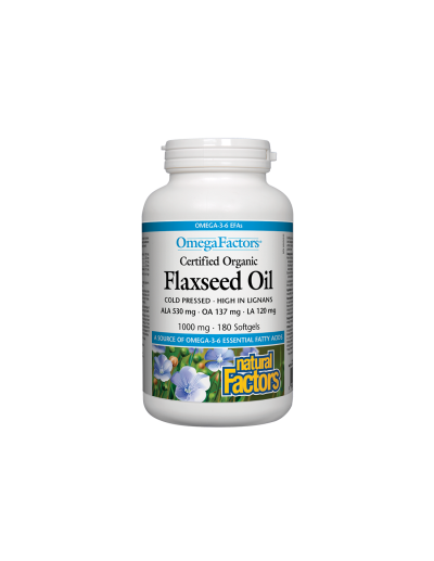 Ленено масло 1000мг х 180 капсули Natural Factors | Flaxseed Oil