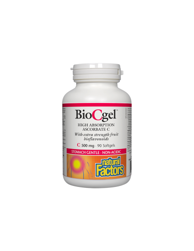 Витамин Ц 500 mg (калциев аскорбат) х 90 капсули Natural Factors | Vitamin C BioCgel™