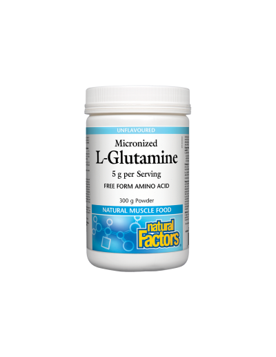 Л-Глутамин (микронизиран) х 300гр 60 дози пудра Natural Factors | L-Glutamine