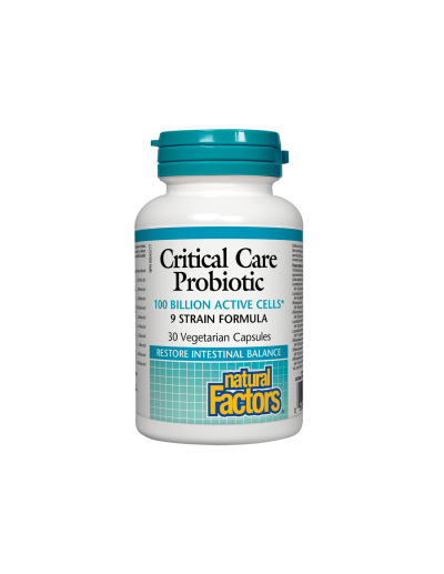 Critical Care Probiotic 9 щама, 100 млрд. активни пробиотици х 30 капсули Natural Factors