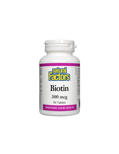 Биотин (Витамин Б7) 300мгк x 90 таблетки Natural Factors | Biotin