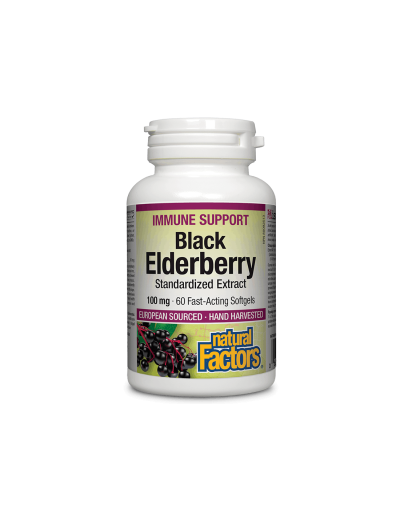 Черен бъз екстракт 100мг х 60 капсули Natural Factors | Black Elderberry Standardized Extract