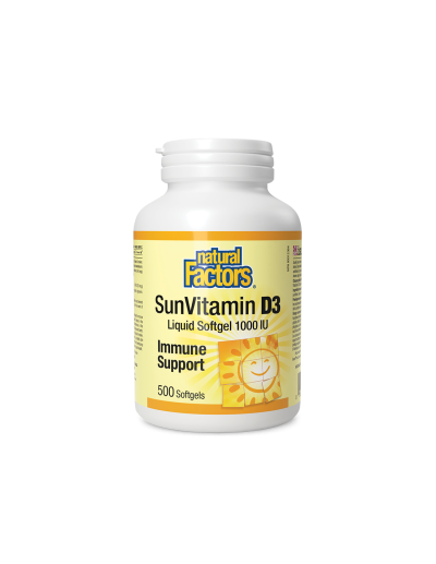 Витамин Д3 1000IU х 500 меки капсули Natural Factors | Vitamin D3