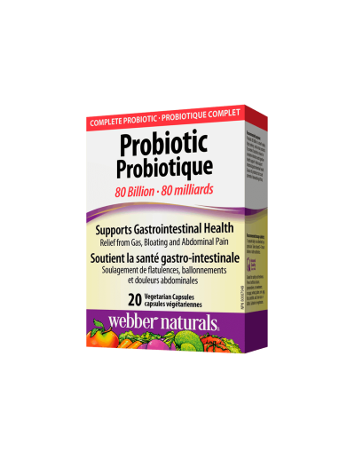 Пробиотик 80 млрд. активни пробиотици х 20 капсули Webber Naturals | Probiotic 80 billion