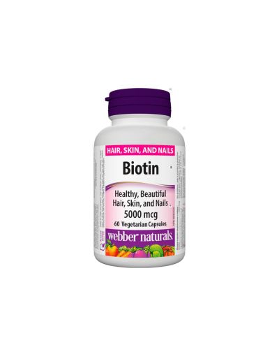 Биотин 5000мкг х 60 капсули Webber Naturals | Biotin