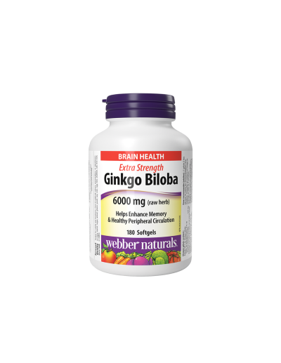 Гинко билоба екстракт 120мг x 180 капсули Webber Naturals | Ginkgo for memory