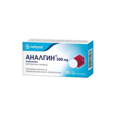 АНАЛГИН 500мг х 20 таблетки| ANALGIN tablets Sopharma