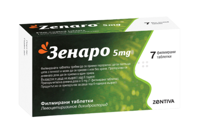 ЗЕНАРО 5мг х 28 таблетки ZENTIVA (цетиризин, при алергии)