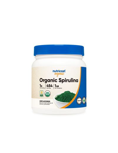 Спирулина органик на прах х 454 гр Nutricost | Spirulina Organic