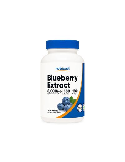 Синя боровинка есктракт за добро зрение 160 мг х 180 капсули Nutricost | Blueberry Extract