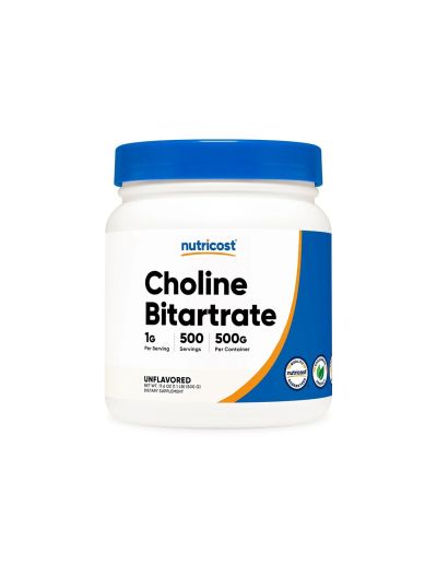 Холин битартрат (Витамин Б4) на прах 500 гр Nutricost | Choline powder