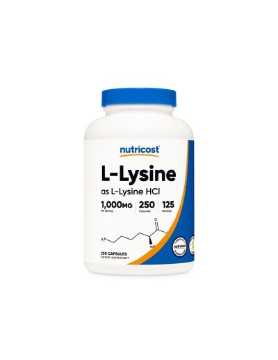 Л-Лизин 500 мг х 250 капсули Nutricost | L-Lysine