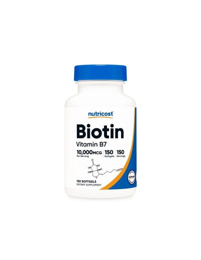 Биотин 10000 мкг (Витамин Б7) х 150 меки капсули Nutricost | Biotin Vitamin B7