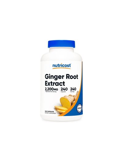 Джинджифил екстракт 550 мг x 240 капсули Nutricost | Ginger Root