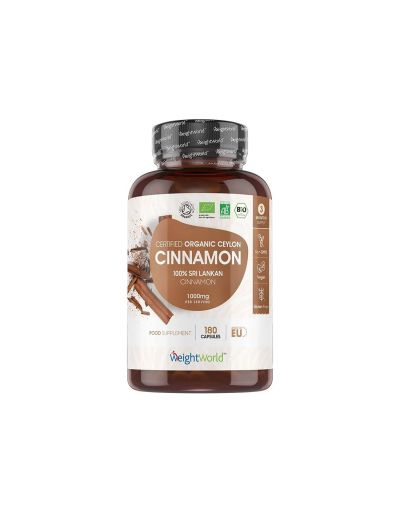 Цейлонска канела органик 500 мг х 180 капсули Weight World | Cinnamon