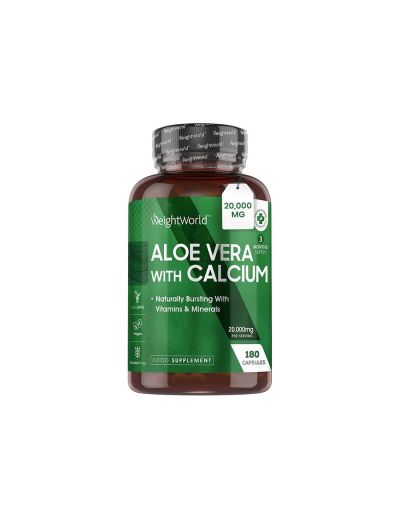 Алое Вера + Калций 75 мг х 180 капсули Weight World | Aloe Vera