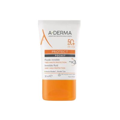 А-дерма ПРОТЕКТ Джобен невидим слънцезащитен флуид SPF50+ 30 мл | A-Derma Protect AD Pocket