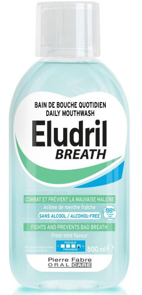 ЕЛУДРИЛ BREATH Ежедневна вода за уста за свеж дъх 500 мл | Eludril Daily Breath