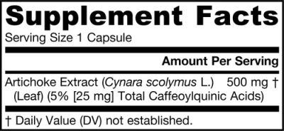 Артишок екстракт 500 мг х 180 капсули ДЖАРОУ | Jarrow Formulas Artichoke