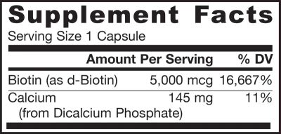 Биотин 5000 мкг х 100 капсули ДЖАРОУ| Jarrow Formulas Biotin