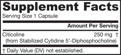 Цитиколин 250 мг х 60 капсули ДЖАРОУ | Jarrow Formulas Citicoline CDP Choline