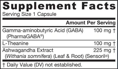 ГАБА + Л-Теанин + ашваганда х 30 капсули ДЖАРОУ | Jarrow Formulas Gaba Soothe