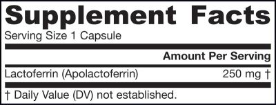 Лактоферин 250 мг х 60 капсули ДЖАРОУ | Jarrow Formulas Lactoferrin