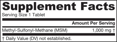 МСМ Метил сулфонил метан (органична сяра) 1000 мг х 120 капсули ДЖАРОУ | Jarrow Formulas MSM