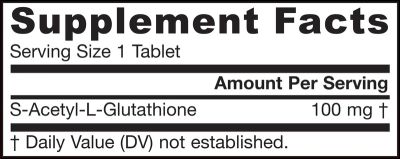 S-Ацетил-L-Глутатион 100 мг х 60 таблетки ДЖАРОУ | Jarrow Formulas S-Acetyl-L-Glutathione