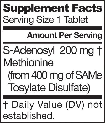 САМе S-Аденозил метионин 200 мг х 30 таблетки ДЖАРОУ | Jarrow Formulas SAMe