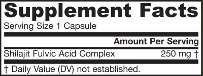 Шилажит Мумийо екстракт 250 мг х 60 капсули ДЖАРОУ | Jarrow Formulas Shilajit Fulvic Acid Complex
