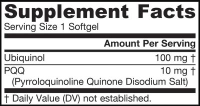 Убиквинол 100 мг + PQQ Пиролохинолин хинон 10 мг х 60 капсули ДЖАРОУ | Jarrow Formulas Ubiquinol QH-absorb® + PQQ