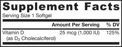 Витамин Д3 1000IU х 200 капсули ДЖАРОУ | Jarrow Formulas Vitamin D3