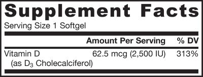 Витамин Д3 2500IU х 100 капсули ДЖАРОУ | Jarrow Formulas Vitamin D5