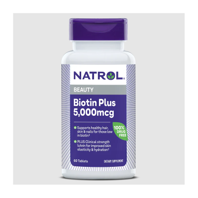 Натрол Биотин 5000 мкг + Лутеин 10 мг х 60 таблетки | Natrol Biotin Plus Lutein